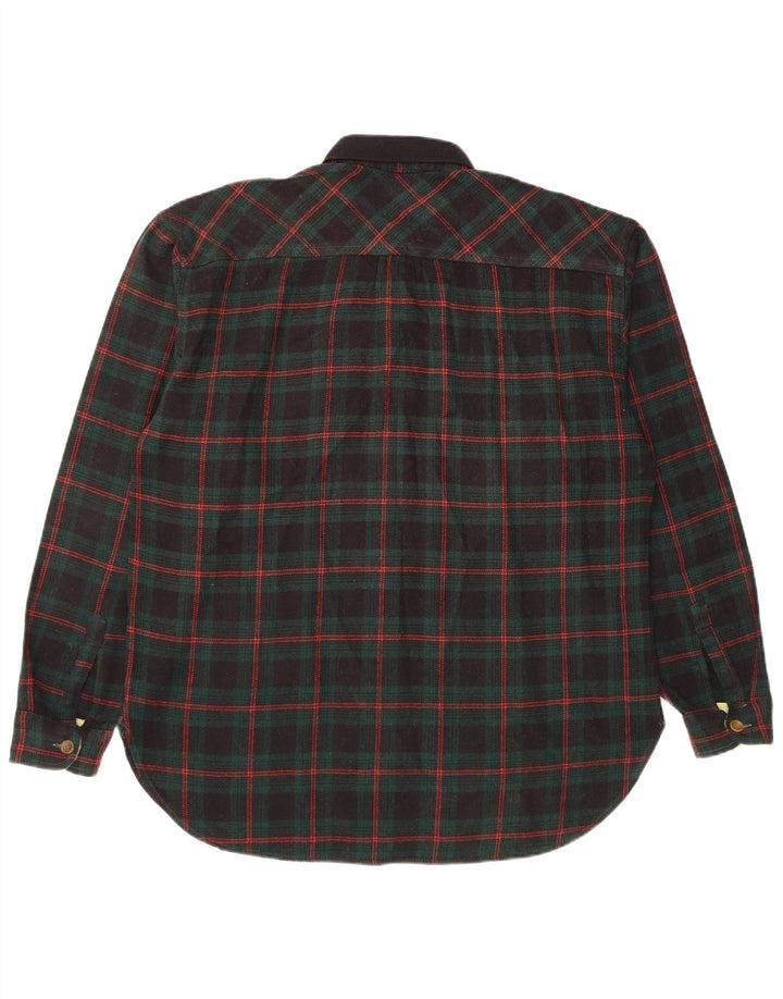 Casucci Chemise en flanelle pour hommes, grand carreaux verts, polyacrylique