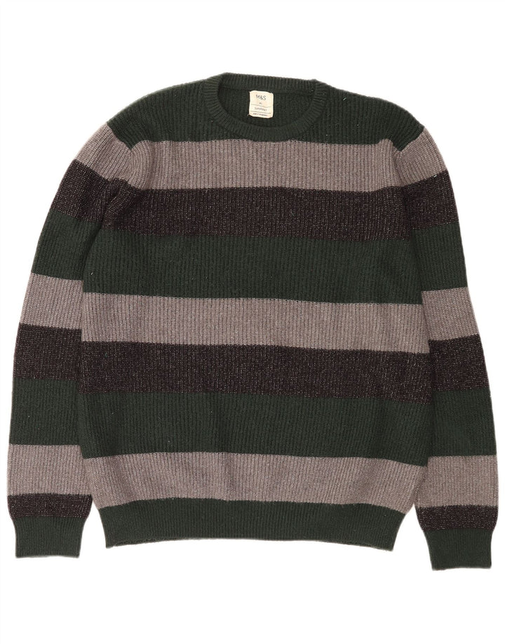 MARKS & SPENCER Pull col rond homme XL rayé multicolore