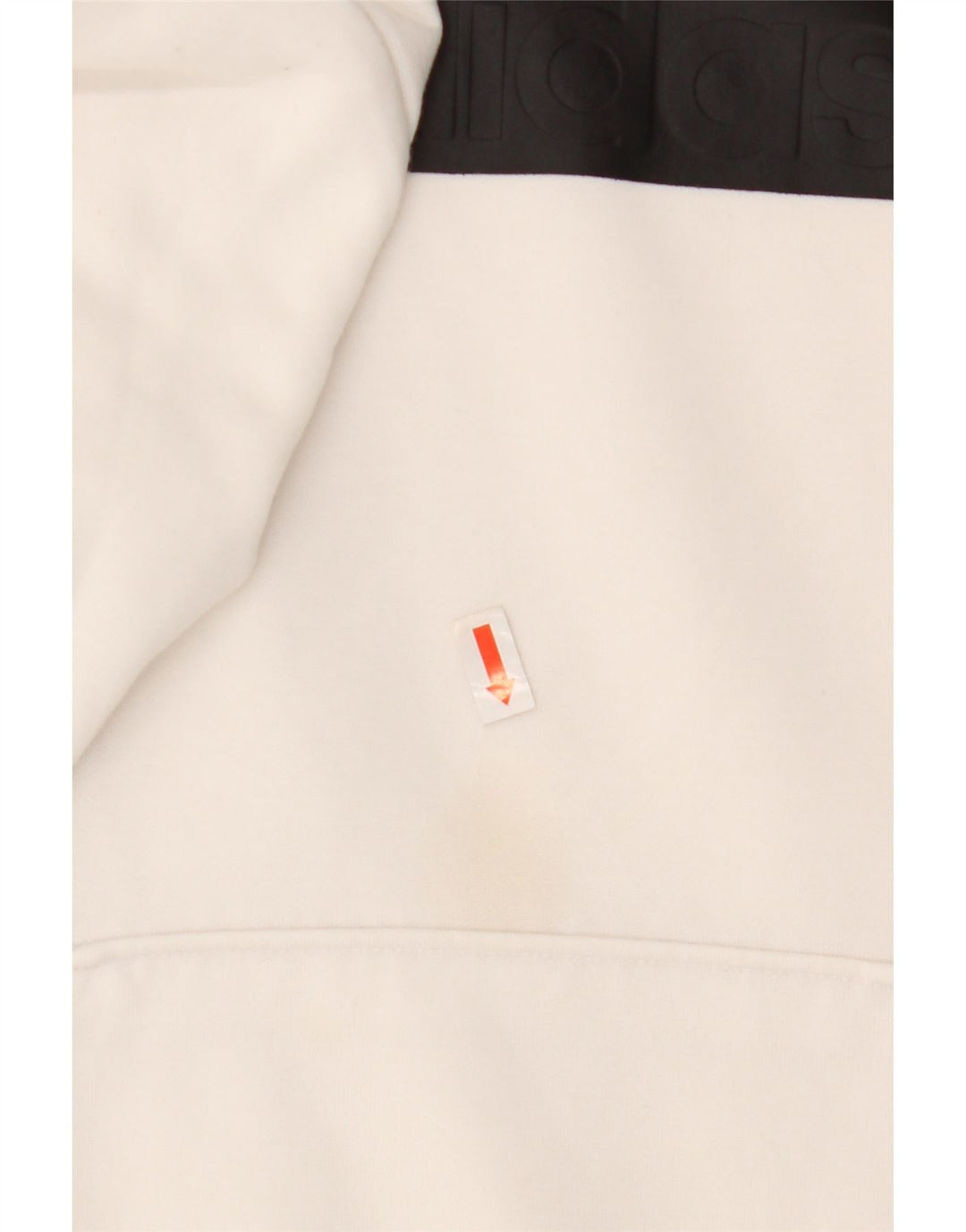 Adidas Pull à capuche graphique pour femme UK 8/10 Petit Blanc Polyester