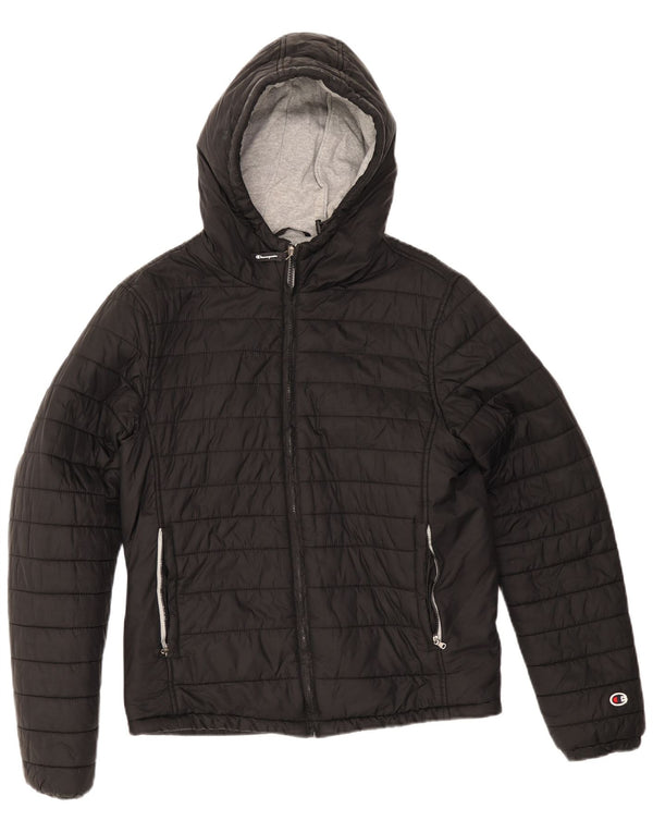 Champion Veste rembourrée à capuche pour homme UK 38 Medium Noir Polyamide