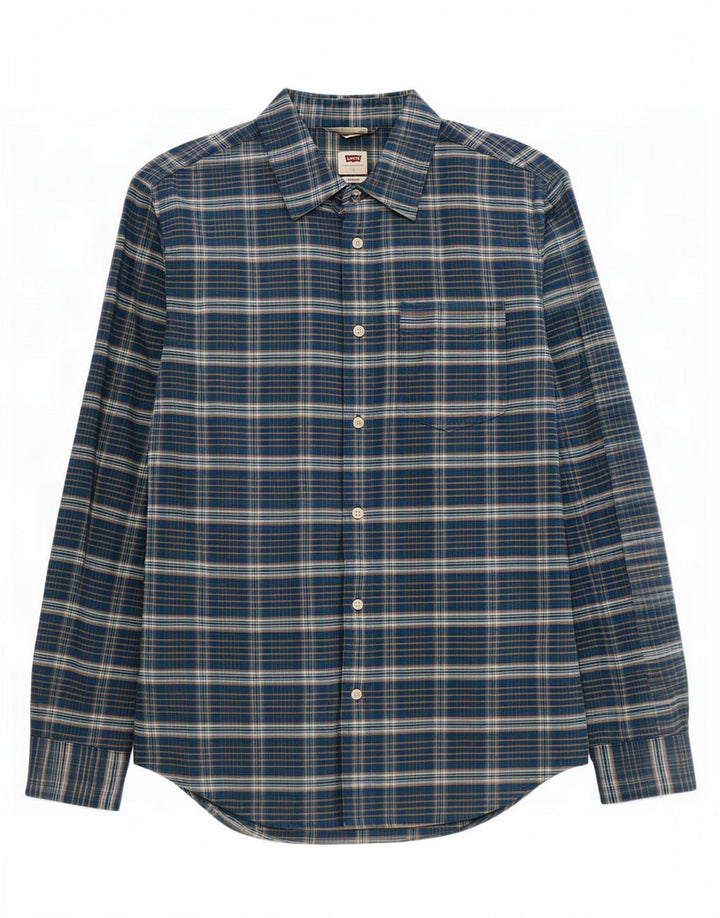 Levi's Chemise Standard Homme Bleu Marine Petit Carreaux Coton