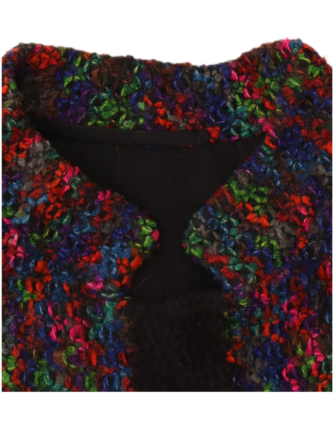 vintage Femme Tricot Blazer Veste UK 14 Moyen Multicolore Moucheté