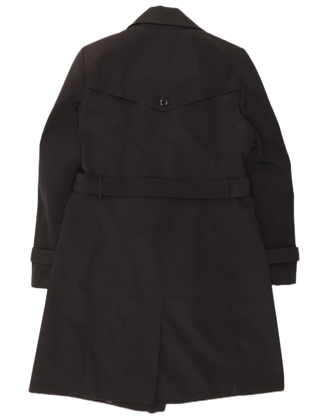CALVIN KLEIN Trench-Coat Femme UK 16 Large Noir Polyester
