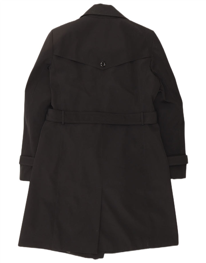 CALVIN KLEIN Trench-Coat Femme UK 16 Large Noir Polyester