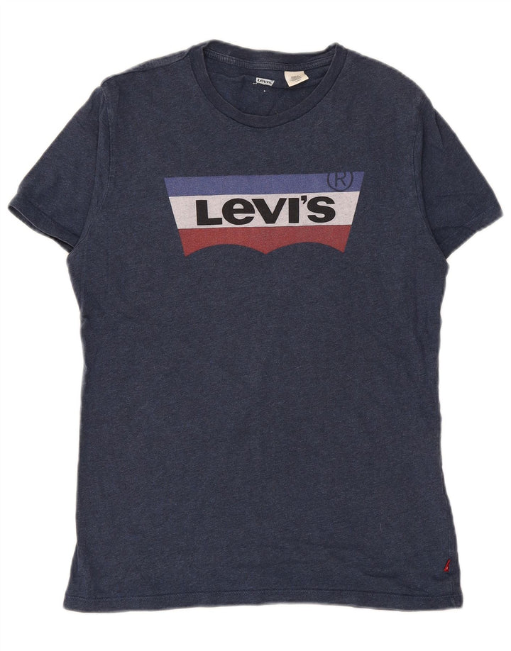 LEVI'S T-Shirt Graphique Homme Petit Bleu Marine Coton