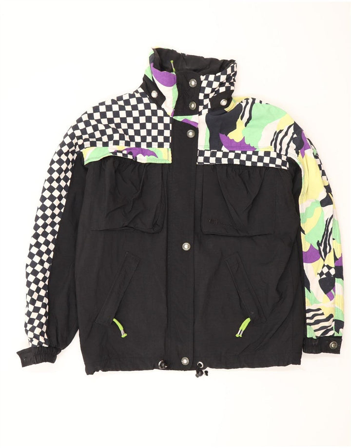 Sergio Tacchini Veste Coupe-Vent Femme IT 44 Moyen Noir Géométrique