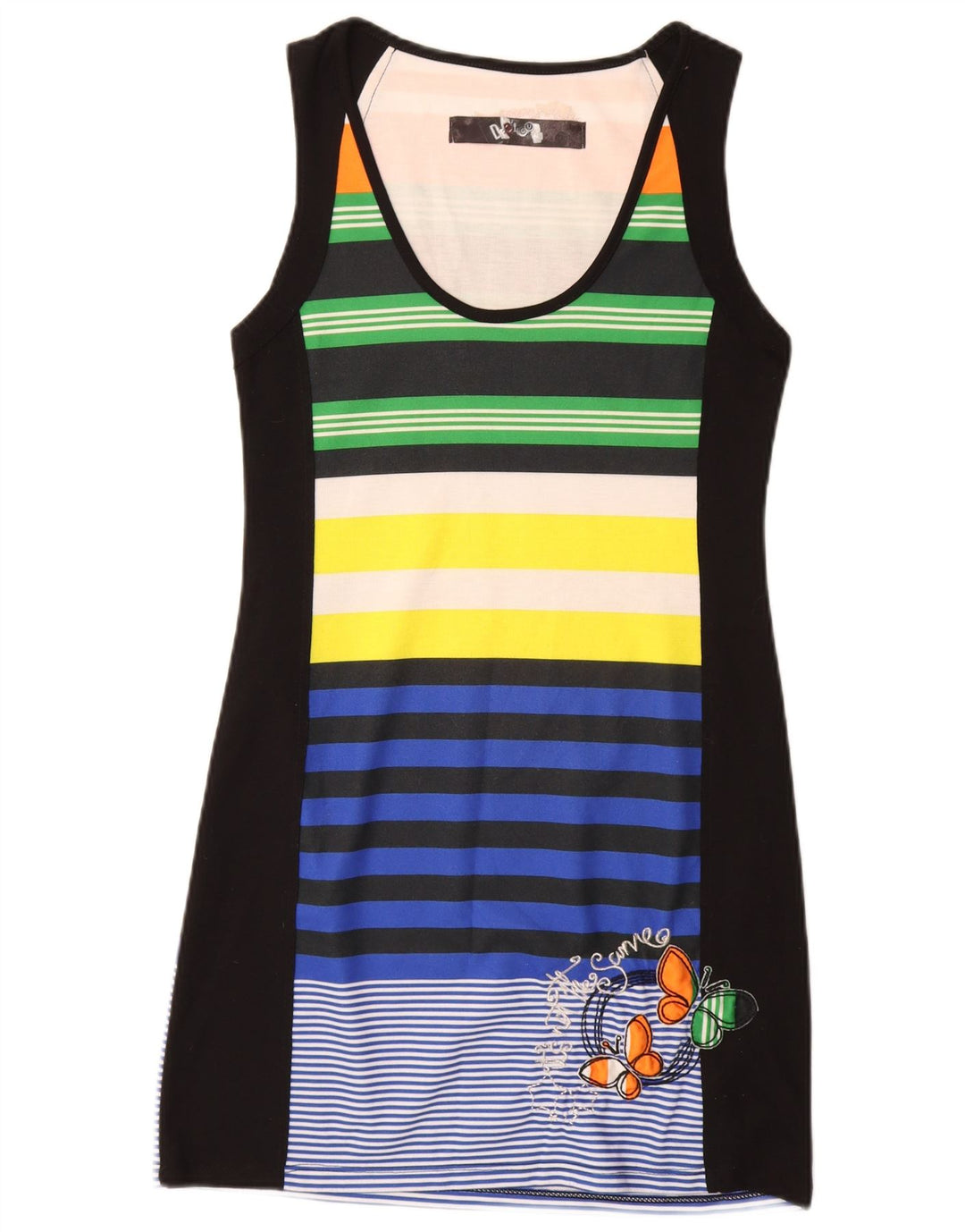 DESIGUAL Robe T-Shirt Graphique Femme UK 12 Papillon Multicolore Moyen