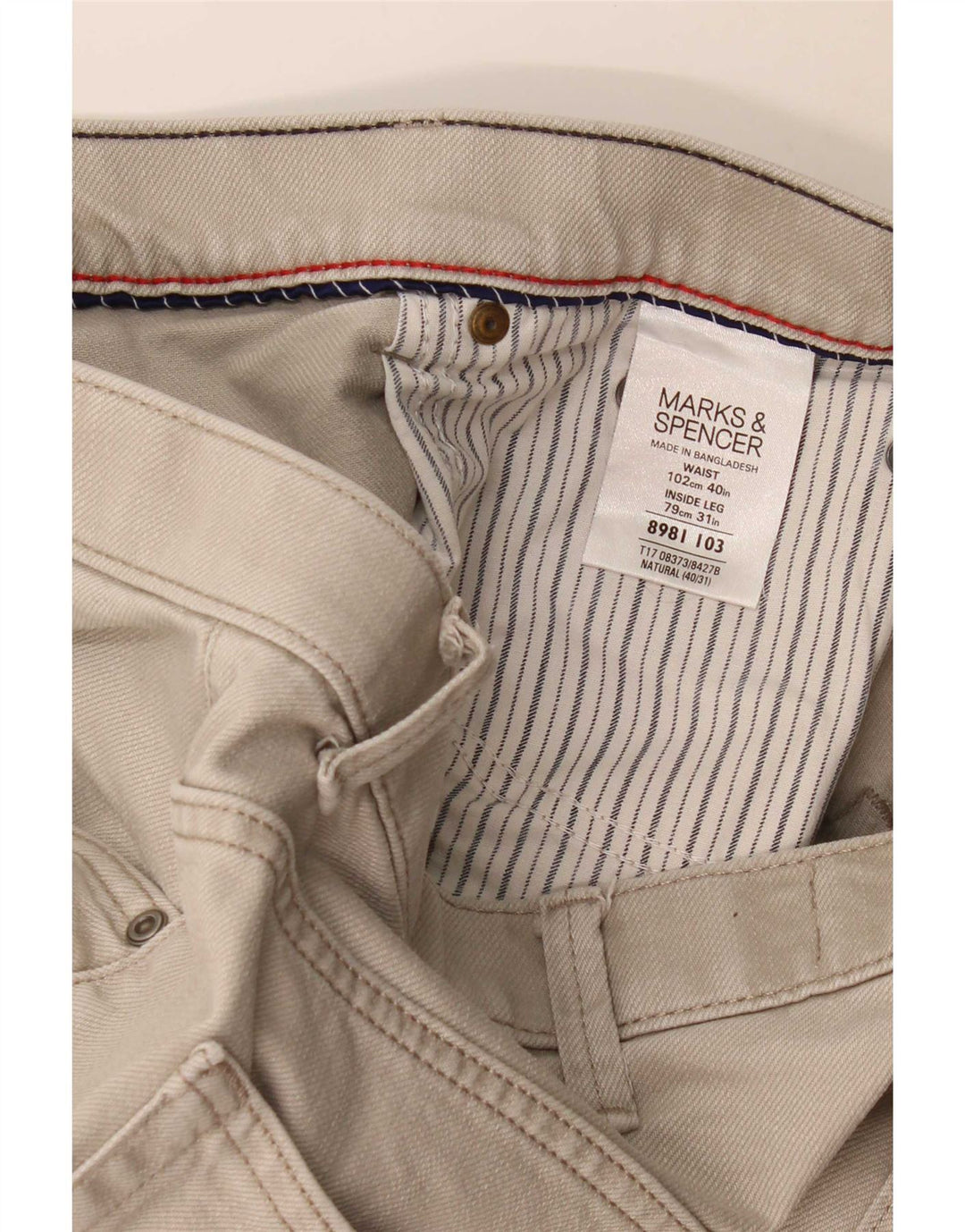 Marks & Spencer Jean droit Blue Harbor homme W40 L31 coton gris