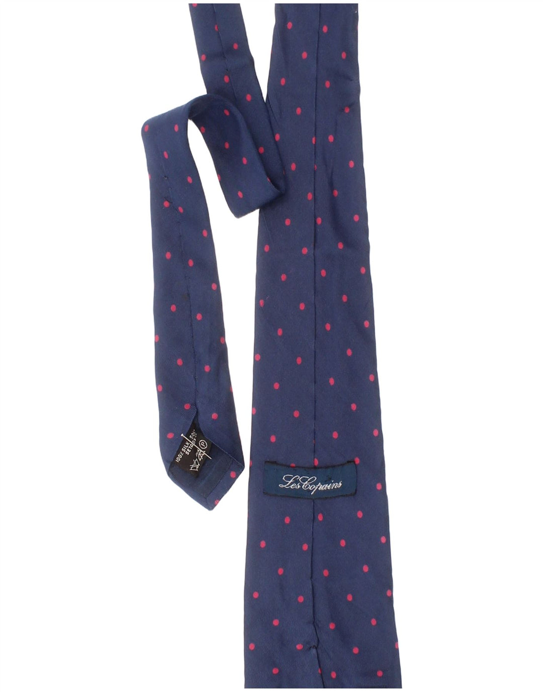 Les Copains Cravate Homme Taille Unique Bleu à Pois Soie Classique