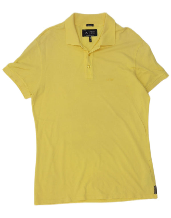 Armani Jeans Polo Muscle Fit Homme XL Jaune Coton