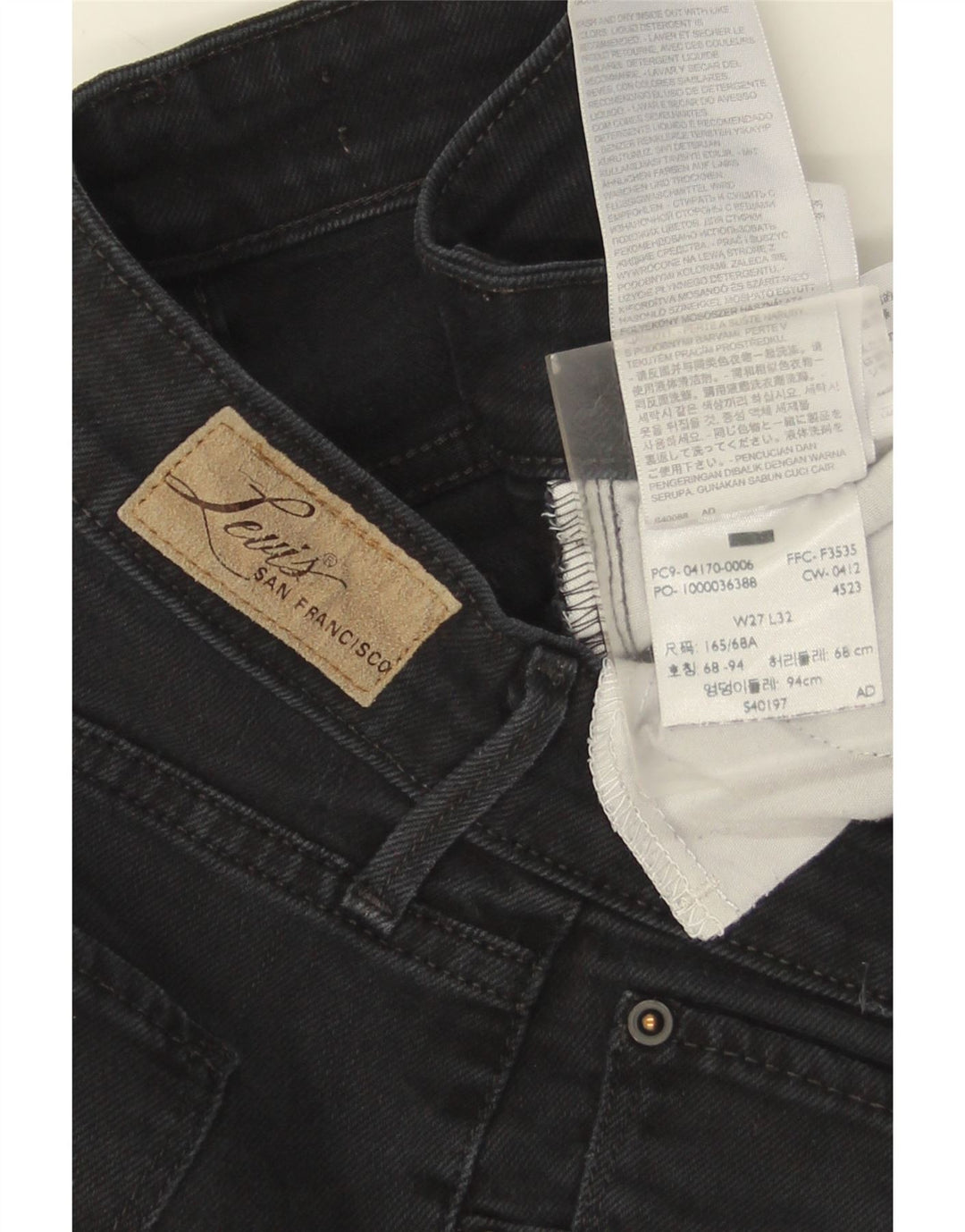 Levi's Jean Droit Femme W27 L32 Noir Coton