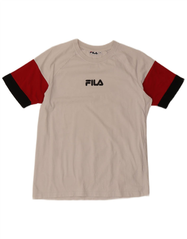 Fila T-Shirt Graphique Homme Blanc Moyen Colourblock