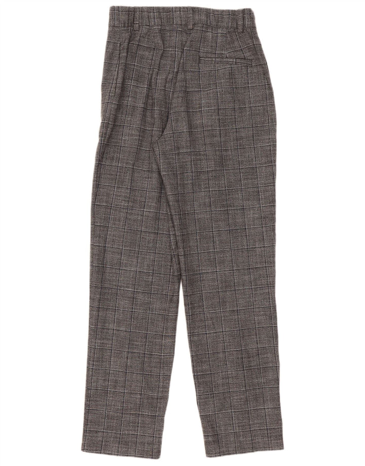 Marks & Spencer Pantalon Chino Femme UK 12 Moyen W30 L30 Gris à Carreaux