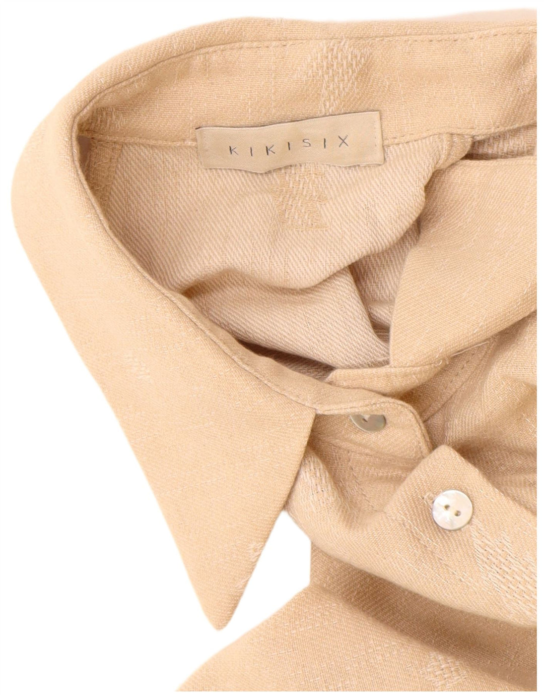 KIKISIX Robe longue sans manches à motif abstrait pour femme UK 44 Beige moyen