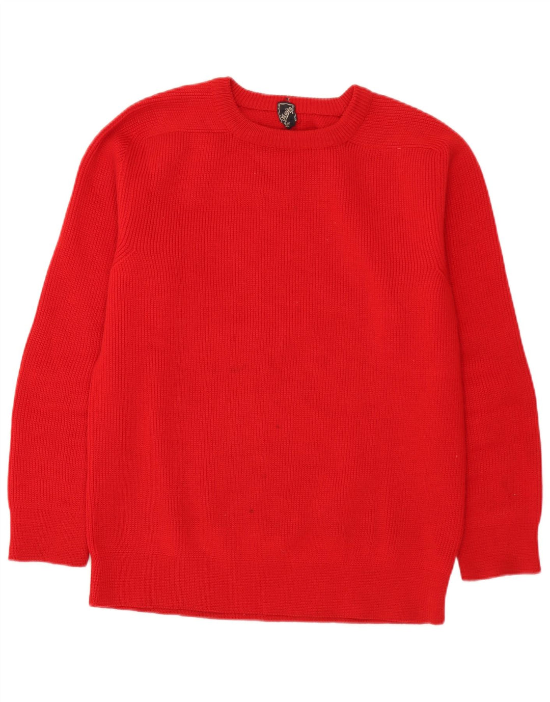 vintage Homme Col Bateau Pull Pull Rouge Moyen