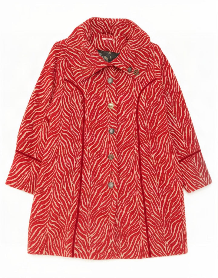 Joe Browns Manteau à motif abstrait pour femme UK 16 Grand Rouge Polyester
