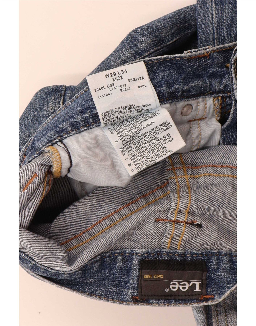Lee Jean Droit Knox W29 L34 Homme Bleu Coton
