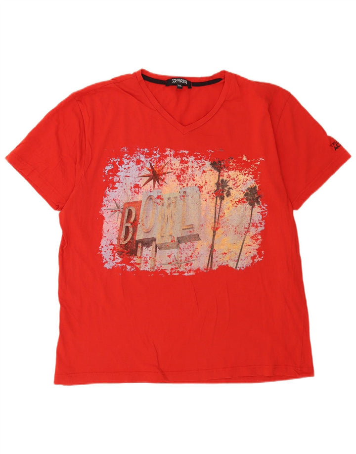 Trussardi Homme T-Shirt Graphique Top 2XL Rouge