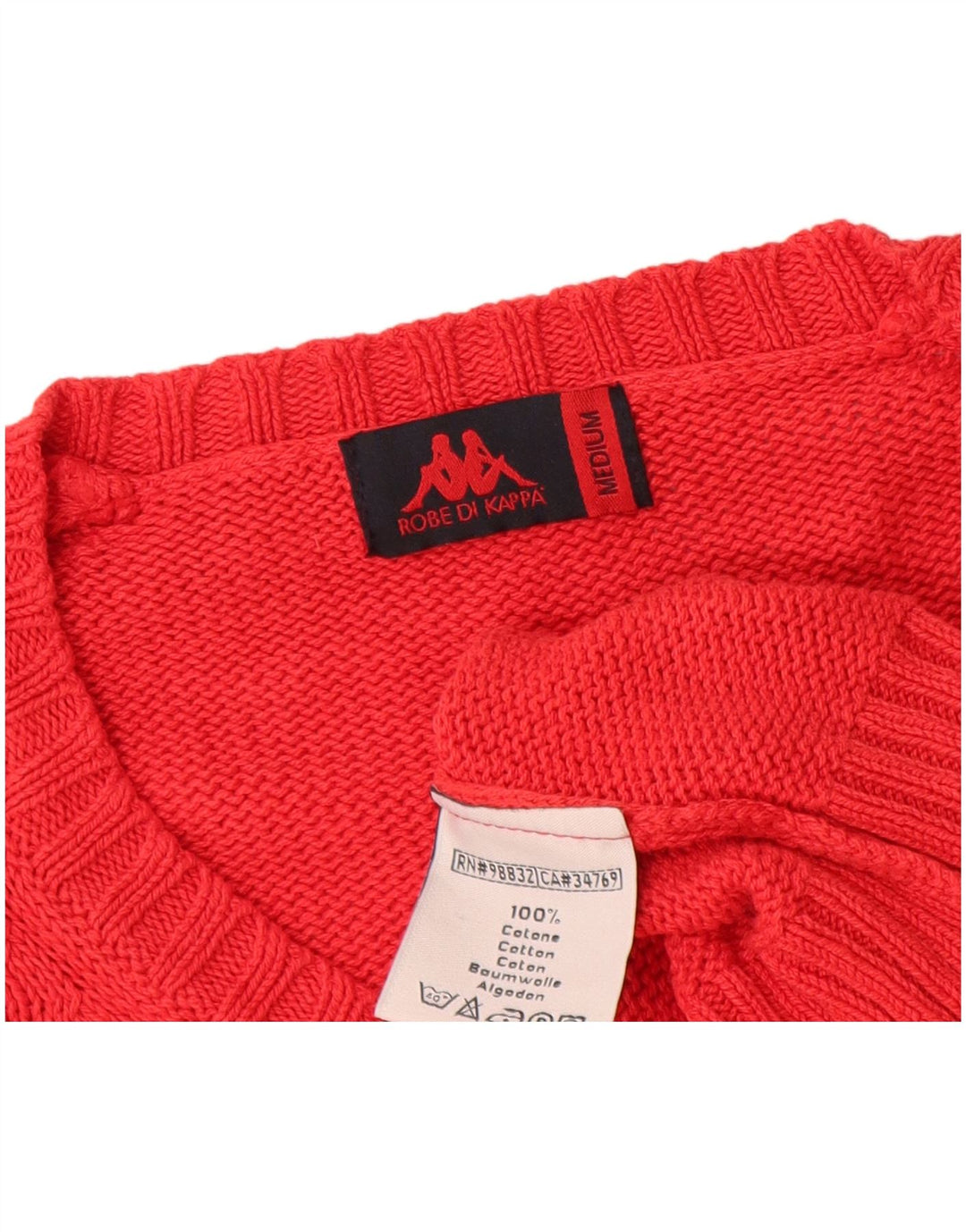 Kappa Pull Col V Homme Rouge Moyen Coton
