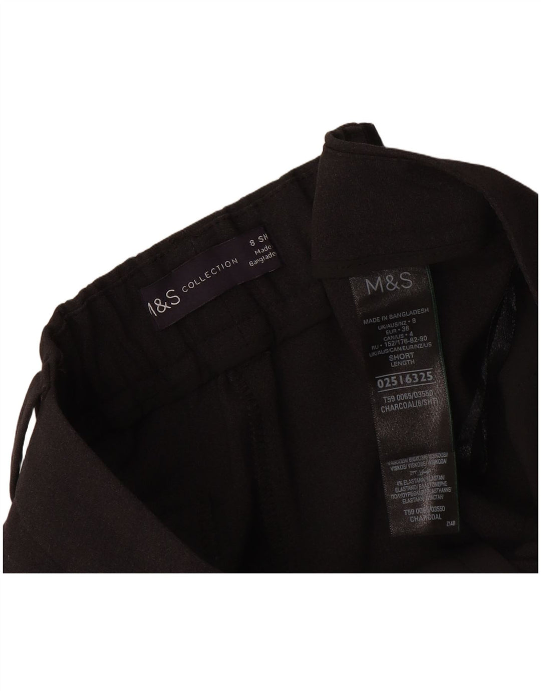 Marks & Spencer Pantalon court pour femme UK 8 Small W27 L26 Gris Polyester