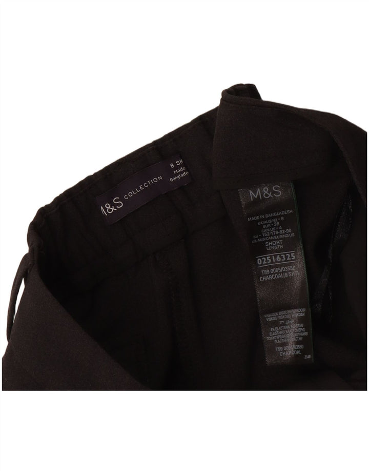 Marks & Spencer Pantalon court pour femme UK 8 Small W27 L26 Gris Polyester