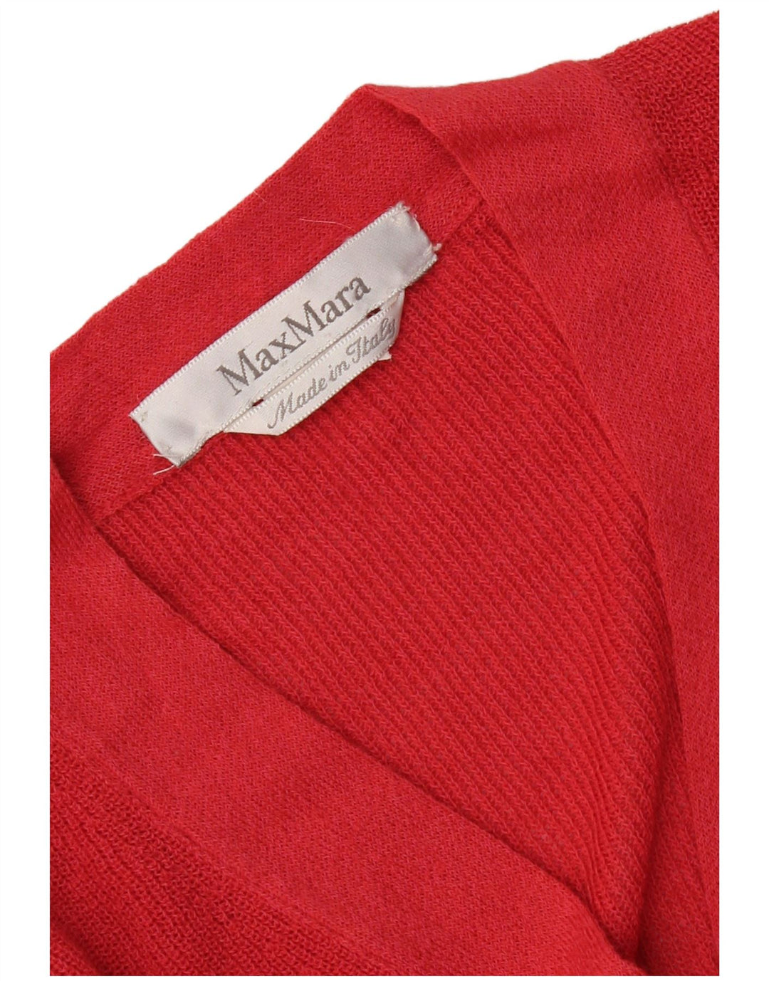 Max Mara Pull col V pour femme UK 12 Rouge moyen