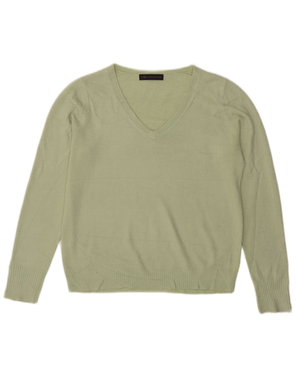 Marks & Spencer Pull col en V pour femme UK 16 Large Vert