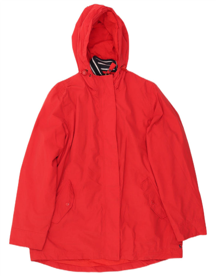 Joules Manteau imperméable à capuche pour femme UK 44 en coton rouge moyen