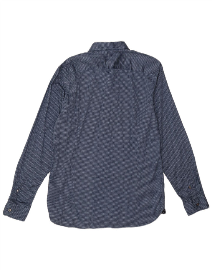 Ted Baker Chemise Homme Taille 4 Grand Coton À Pois Bleu