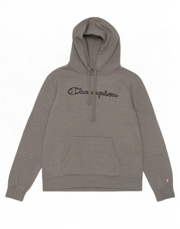 Champion Pull à capuche graphique pour femme UK 12 Gris moyen Coton