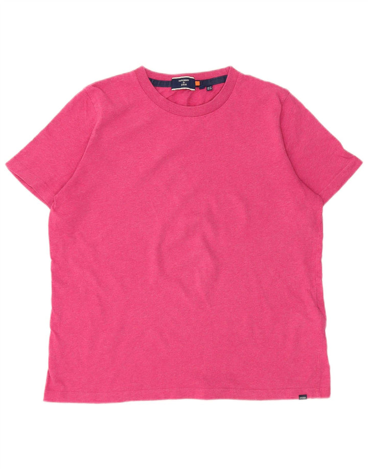 Superdry Femme T-Shirt Oversize UK 8 Petit Rose Coton