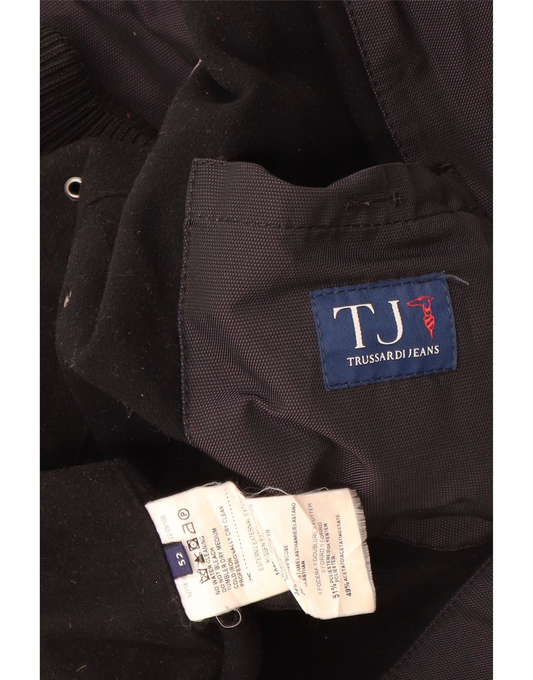 TRUSSARDI JEANS Blouson Bomber Homme IT 52 XL Noir Polyester