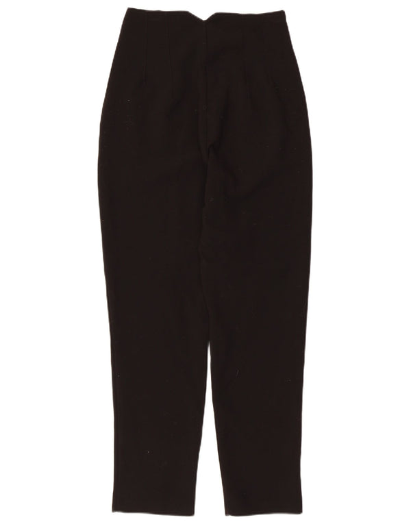 Zara Pantalon de costume fuselé taille haute pour femme XS W24 L26 Noir Polyester