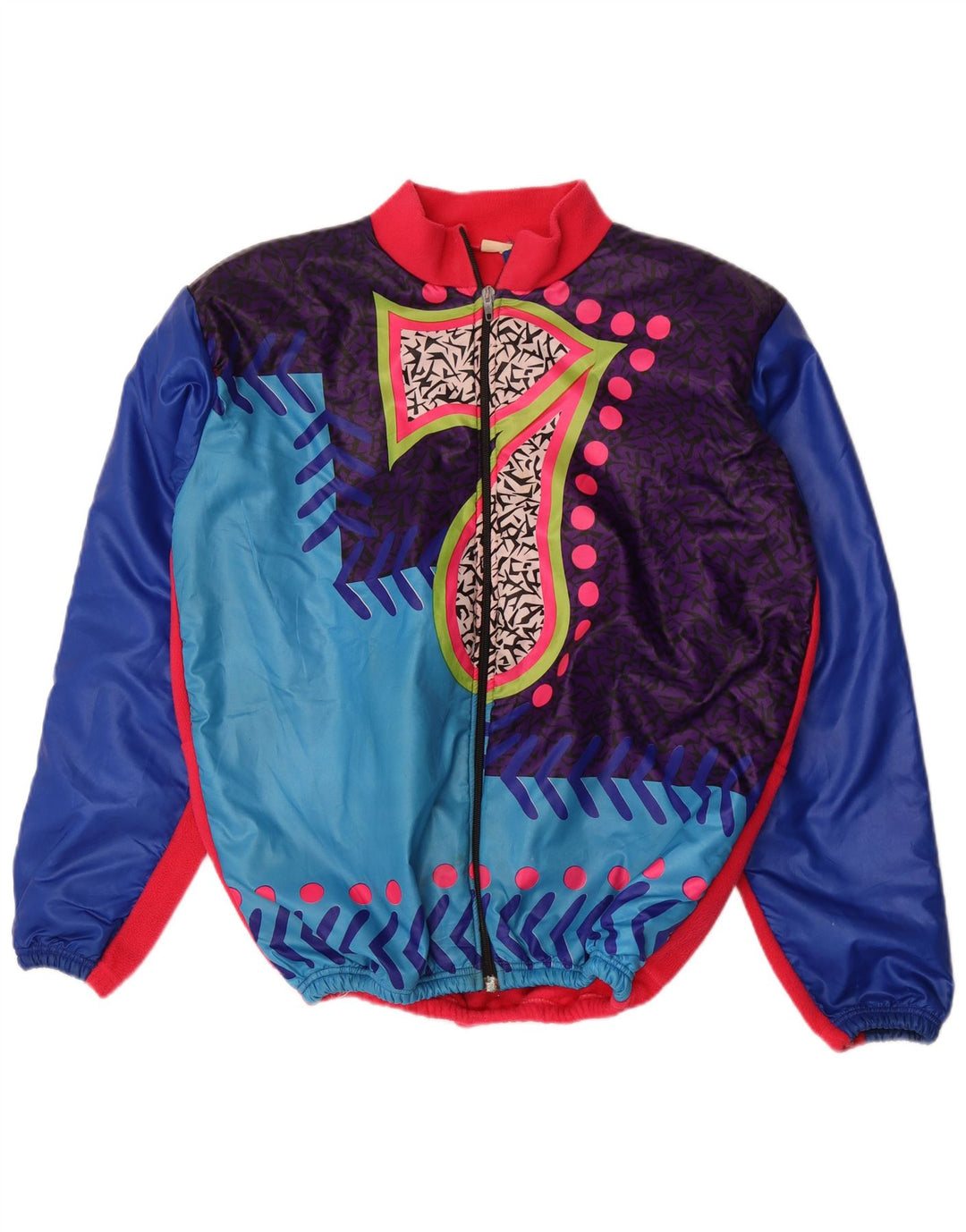 MARILENA Veste de Survêtement à Motif Abstrait pour Homme XL Bleu Colorblock