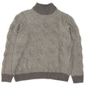 vintage Mens Turtle Neck Jumper Pull UK 40/42 Moyen Gris Géométrique