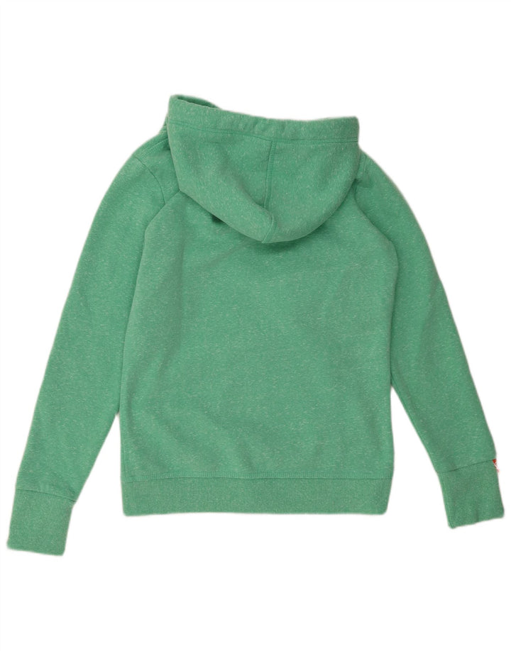 Superdry Pull à capuche zippé pour femme UK 12 Coton moucheté vert moyen