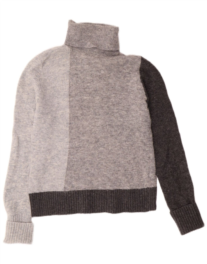 Cos Pull col roulé pour femme UK 6 XS Gris Colorblock Laine d'Alpaga