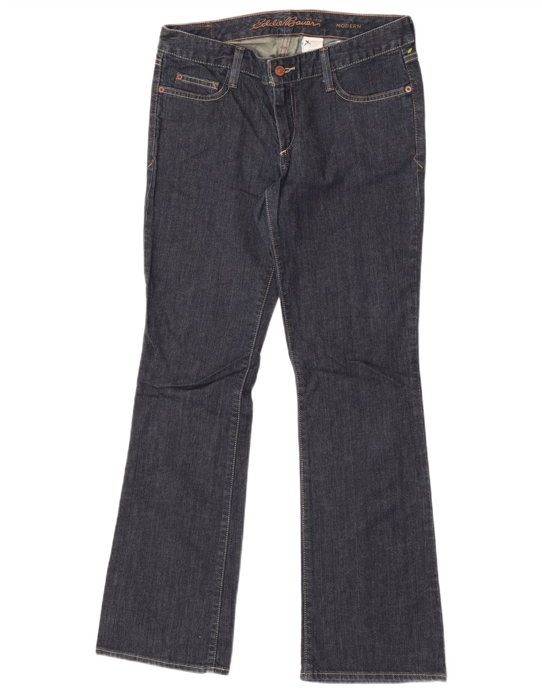 Eddie Bauer Jean bootcut moderne pour femme US 6 Medium W32 L31 Bleu marine