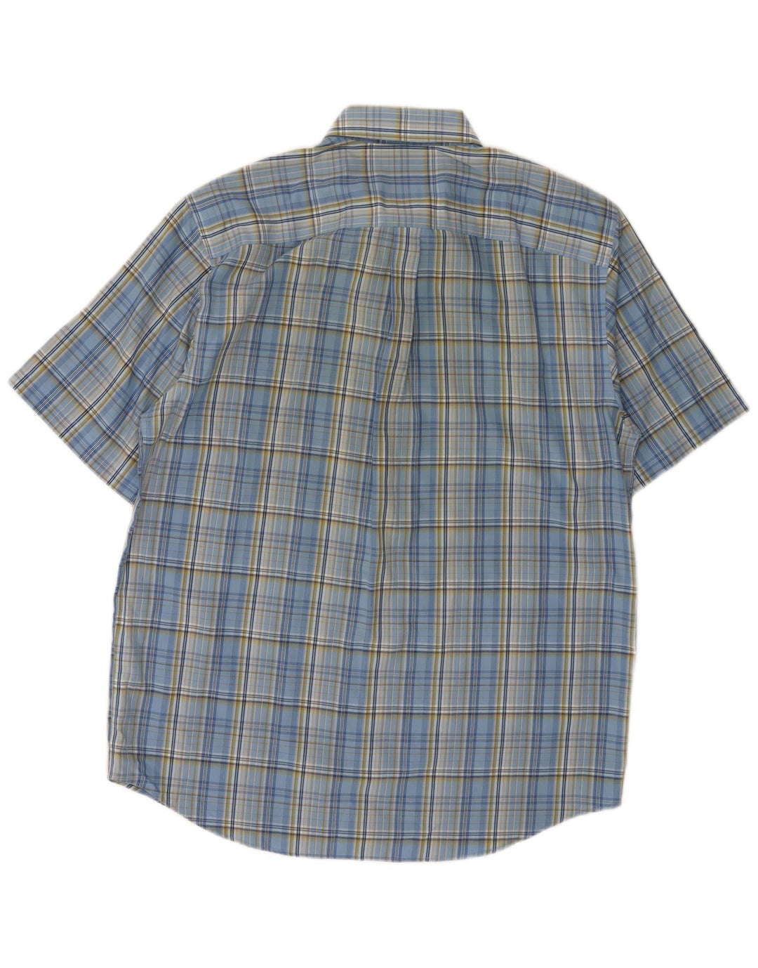 EDDIE BAUER Chemise décontractée à manches courtes pour homme en coton à carreaux bleu moyen
