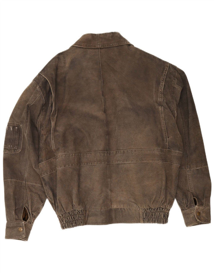 Front Line Veste en Cuir Homme IT 48 Kaki Moyen