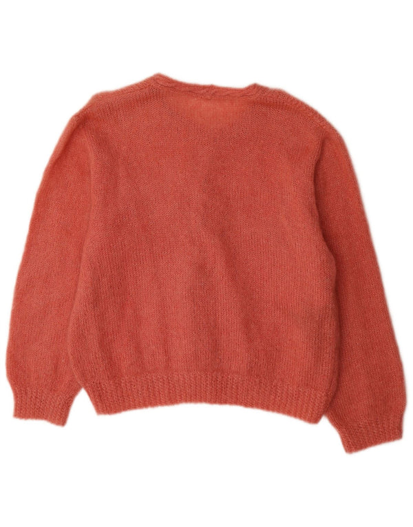 vintage Femme Cardigan Pull UK 18 XL Orange