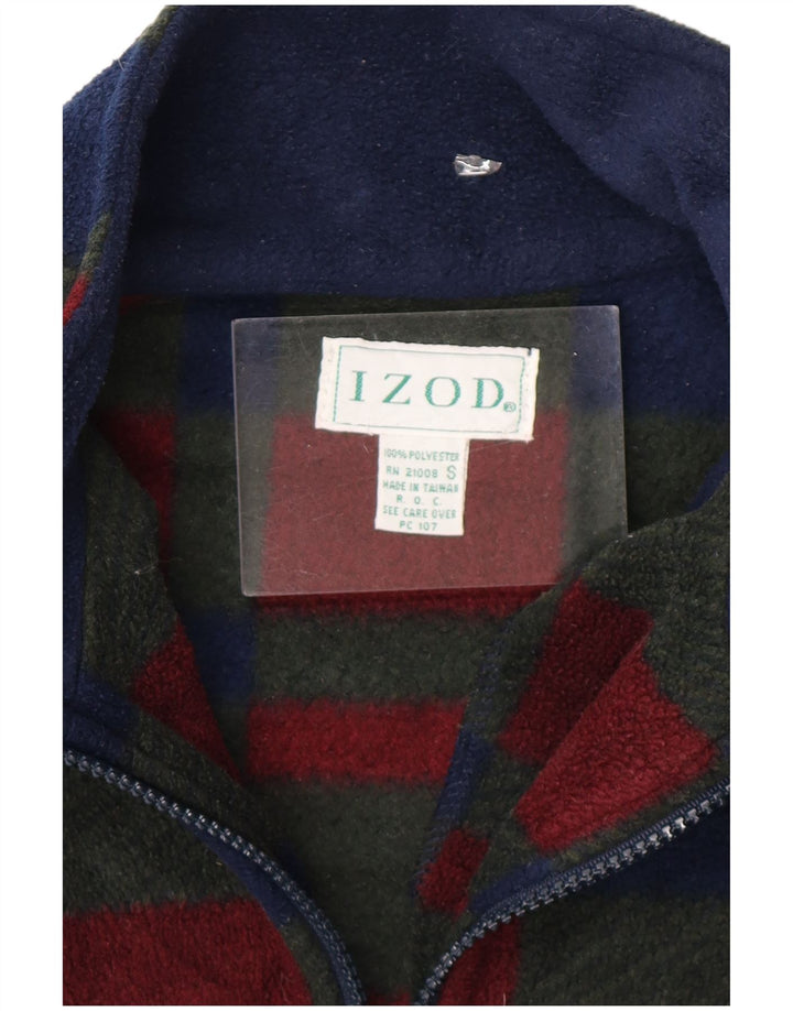 IZOD Pull Polaire Col Zippé Homme Petit Carreau Multicolore Polyester