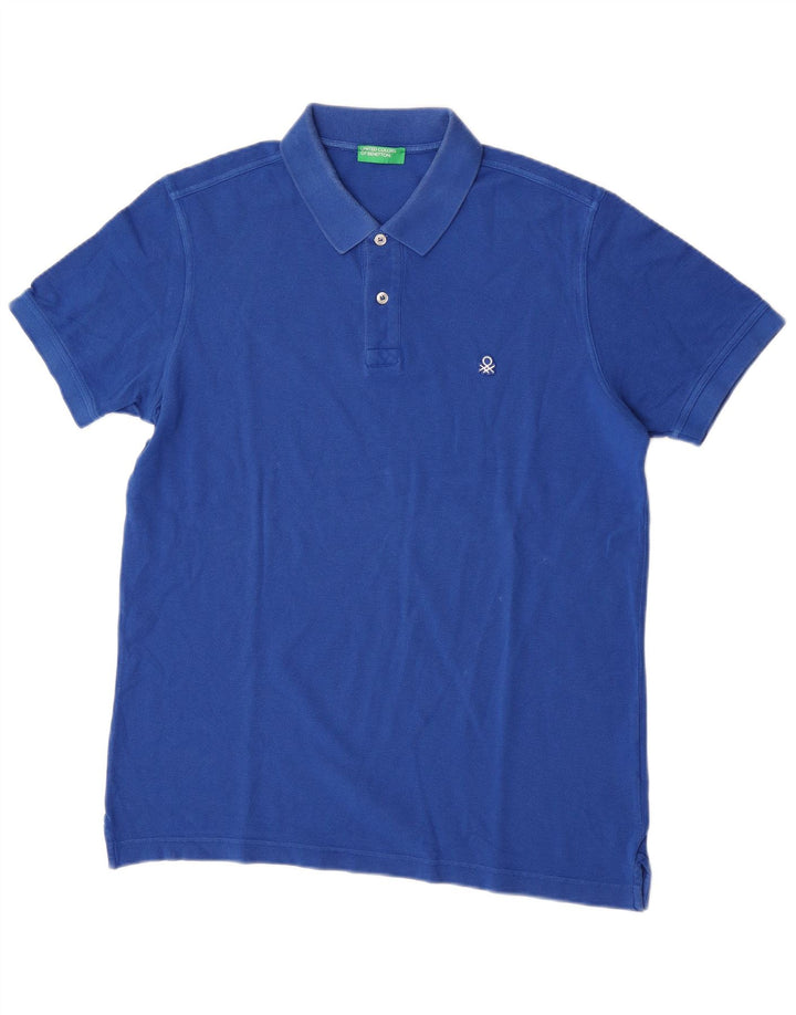 BENETTON Polo Homme Grand Bleu Coton