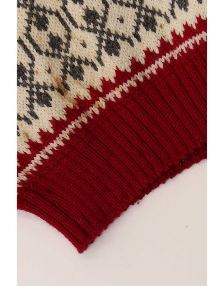 Voss Pull unisexe à col rond pour homme Blanc cassé Fair Isle