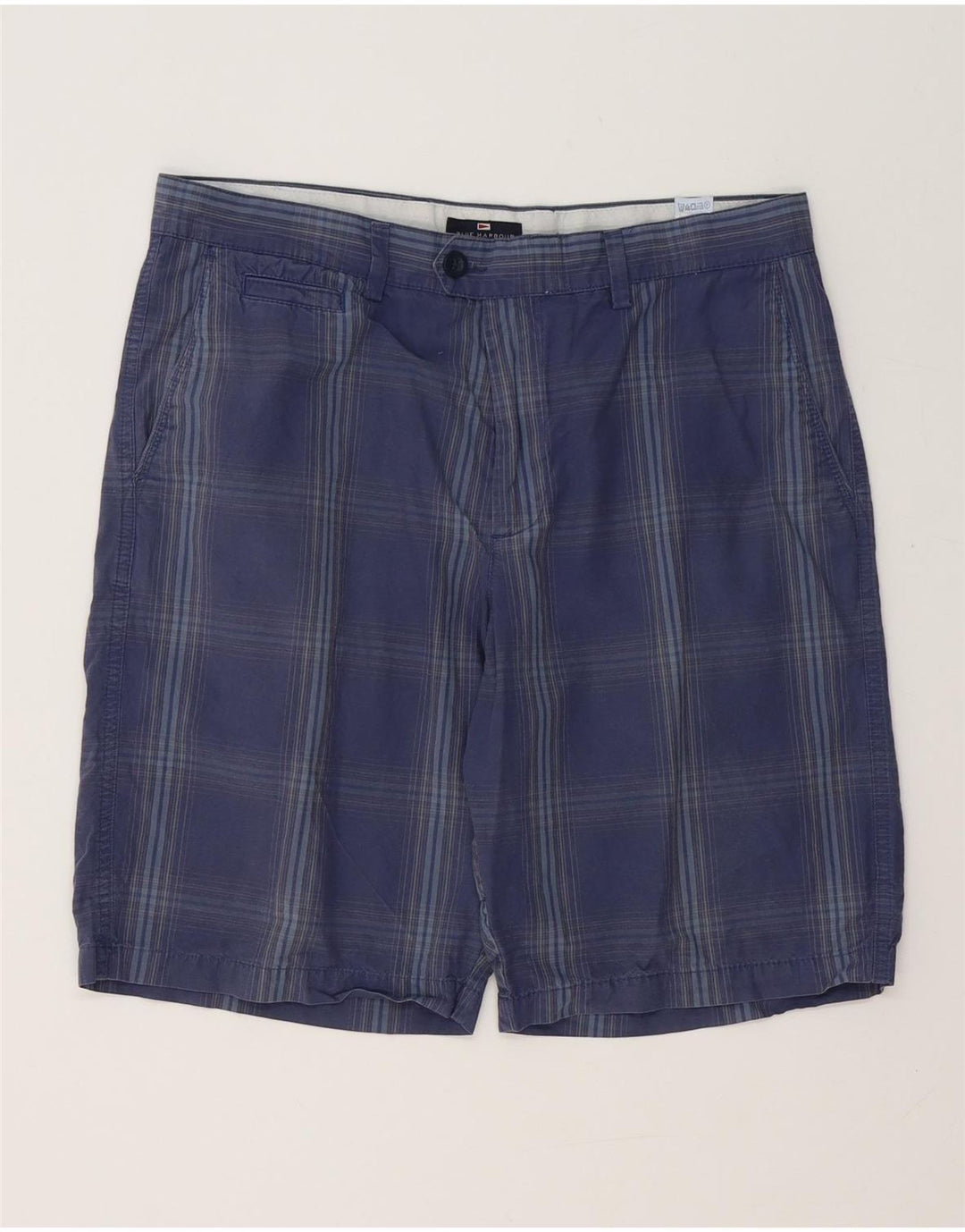 Marks & Spencer Short chino Blue Harbour W34 pour homme, grand carreaux bleu marine