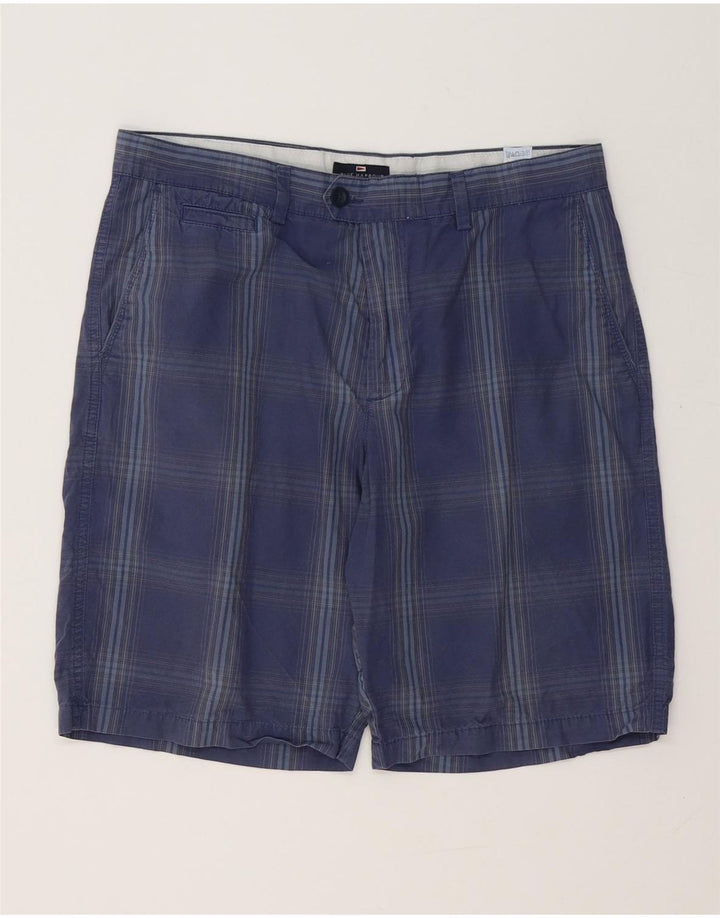 Marks & Spencer Short chino Blue Harbour W34 pour homme, grand carreaux bleu marine