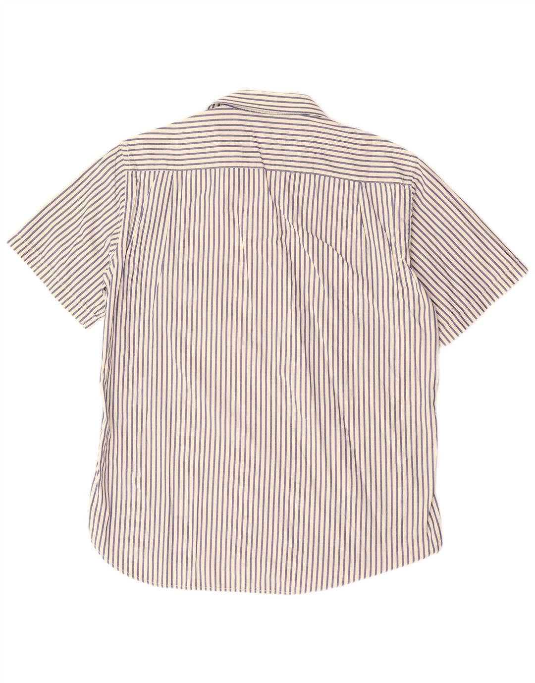 Paul & Shark Chemise à manches courtes pour homme en coton à fines rayures bleu marine