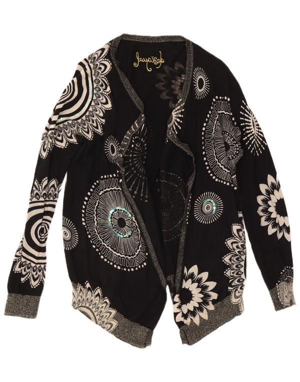 Desigual Cardigan ouvert pour femme UK 44 Medium Noir Floral