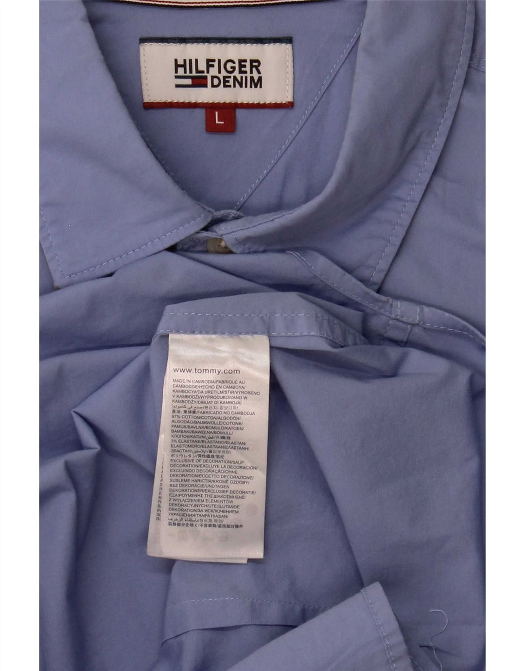 Tommy Hilfiger Chemise Slim Fit Homme Bleu Coton