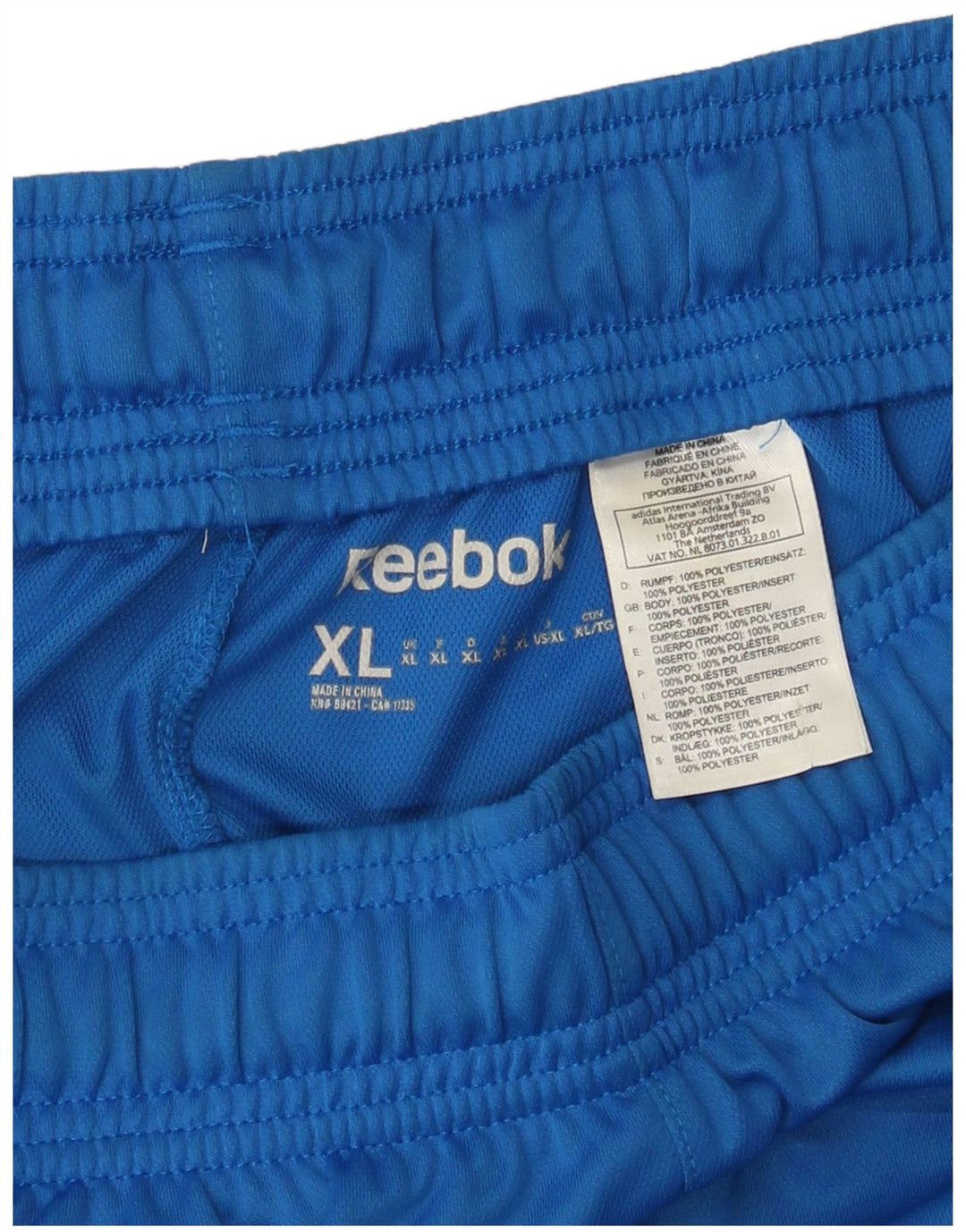 REEBOK Short de sport pour homme XL Bleu Colorblock Polyester